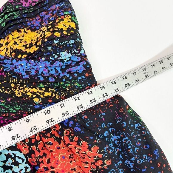 Shoshanna Strapless Mini Dress Womens 2 Multicolor Silk Fully Lined Gathered - Picture 6 of 11